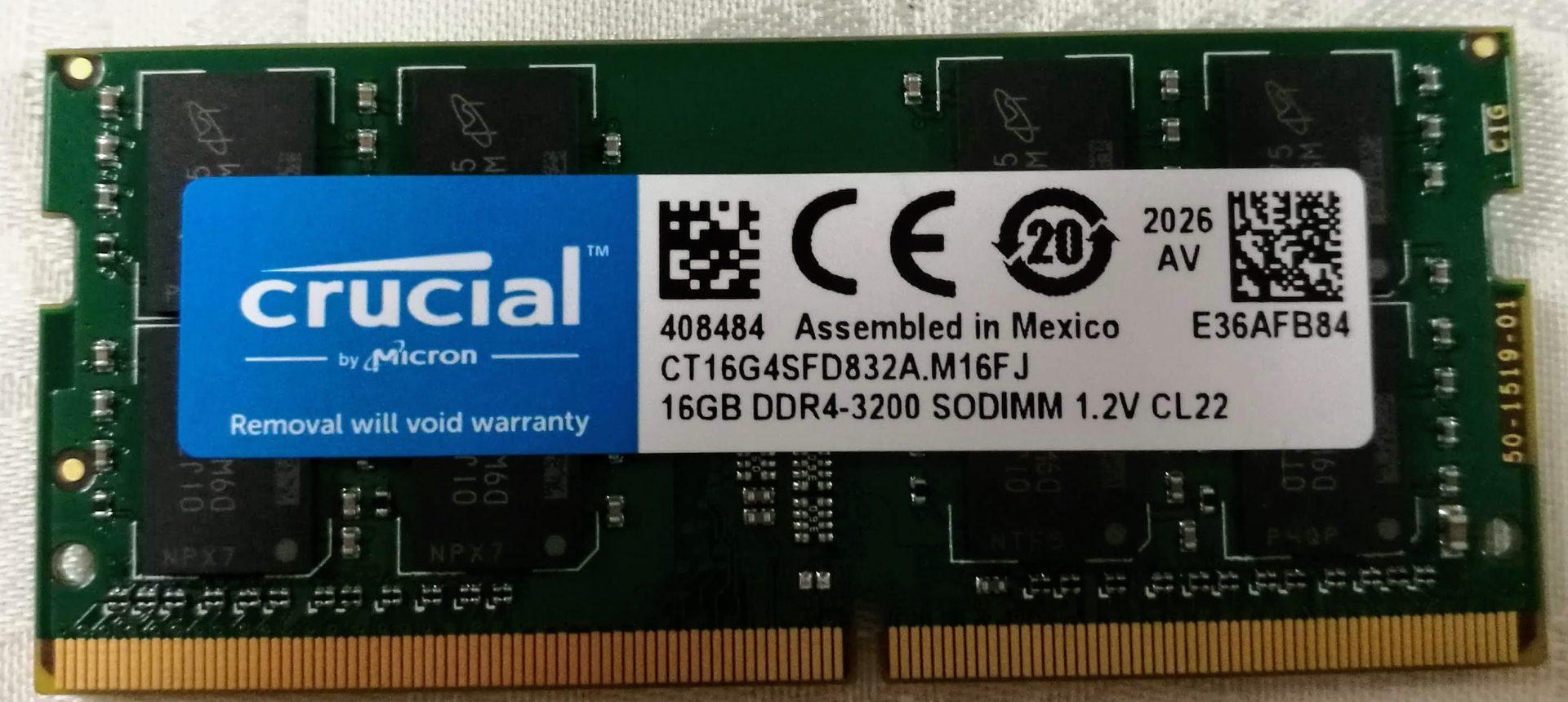 Crucial 16GB DDR4 3200MHz SODIMM