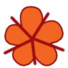 放射上に垂直に切り込みを入れます