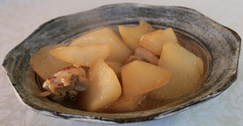 大根(だいこん)と鶏肉の炒め煮