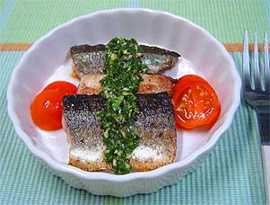 秋刀魚(さんま)のハーブオイルかけ