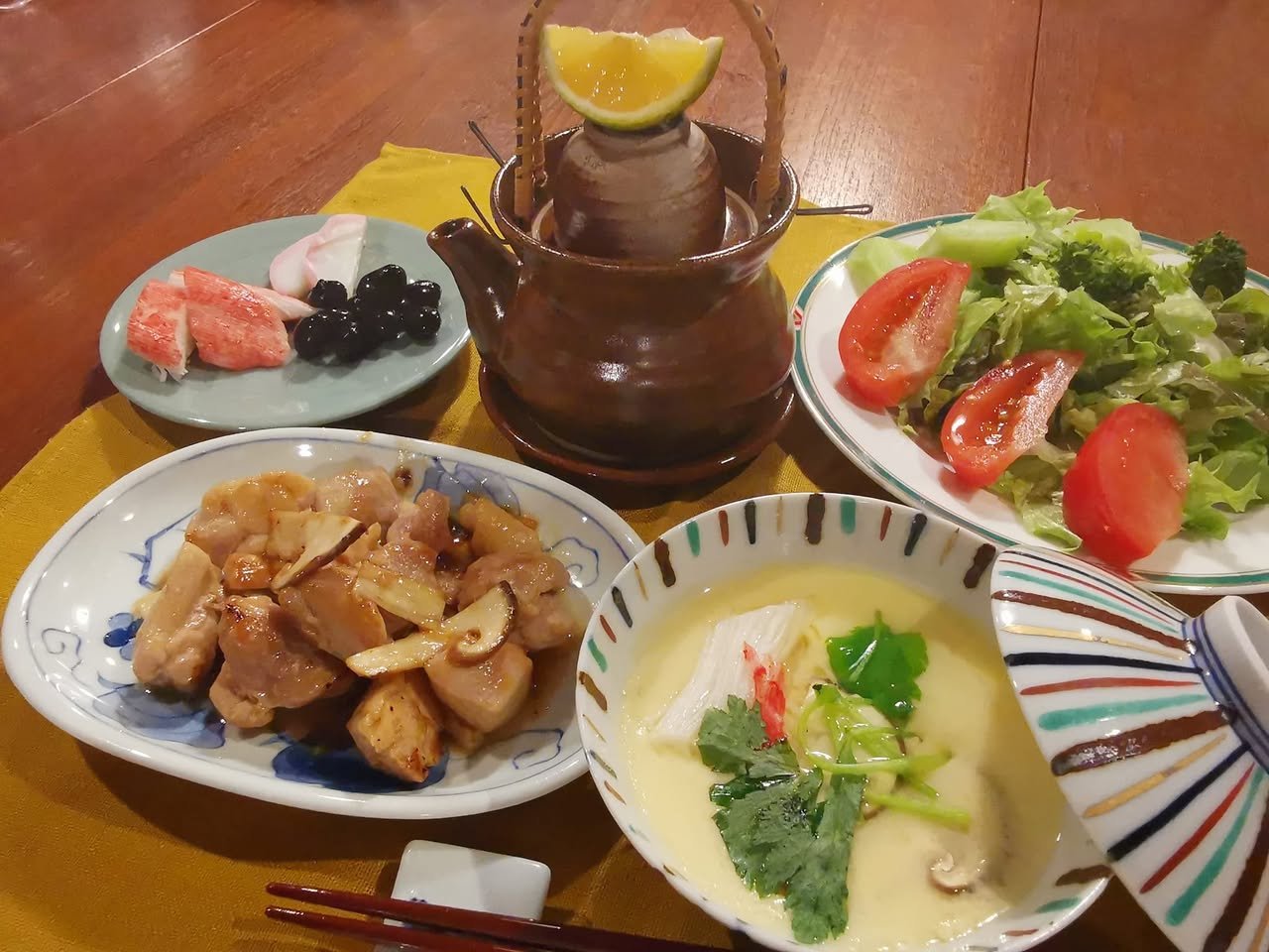 土瓶蒸しの夕飯 土瓶蒸しの夕飯