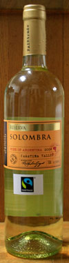 Solombra Reserva Pinot Grigio(ソロンブラ レゼルバ ピノグリージオ):白ワイン:アルゼンチン