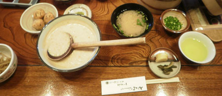 丁子屋の定食「丸子」と「おかべ揚げ」