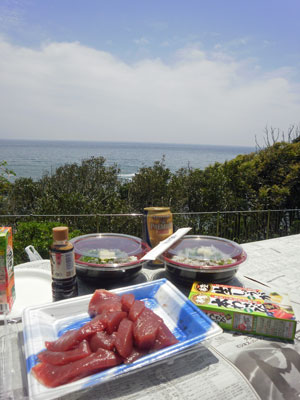 御前崎から太平洋を見ながらランチ