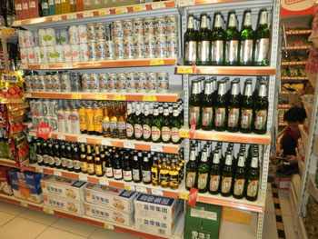 無錫テスコのビール売り場
