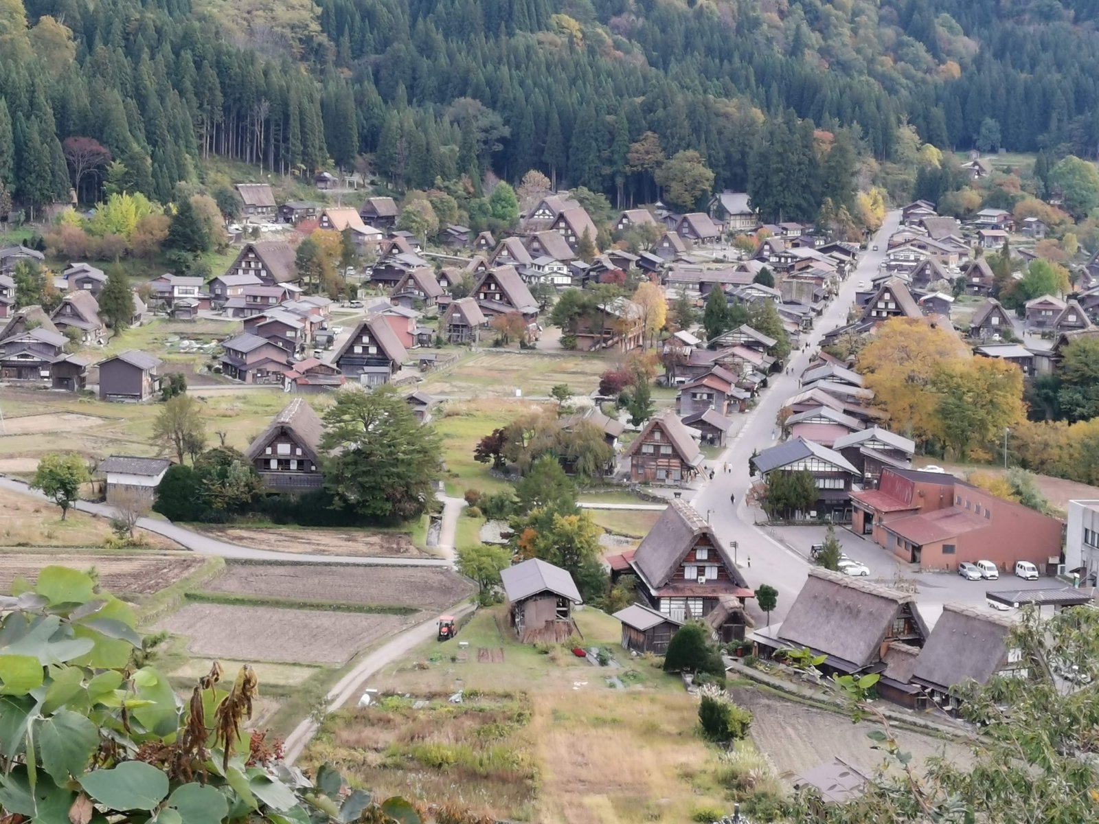 山の上から見た白川郷