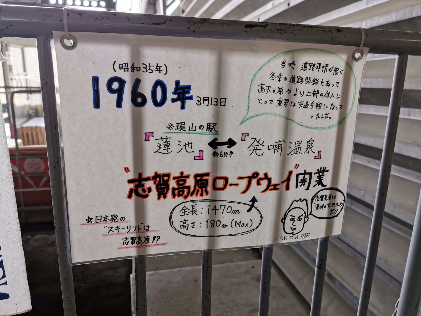 1960年の開業の案内