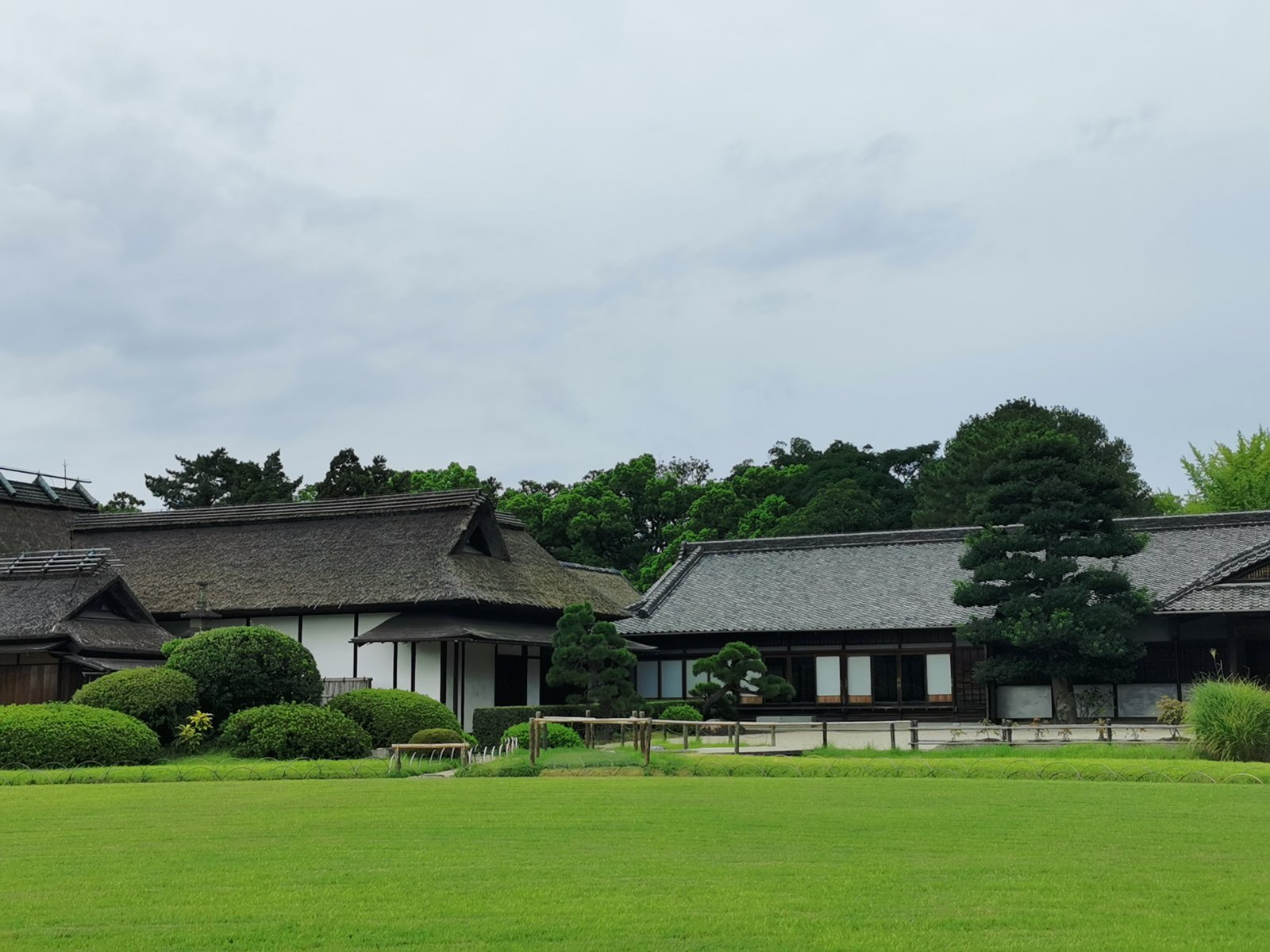 芝生の向こうの建物